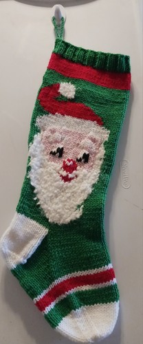 Hand knit christmas stocking - hand,
