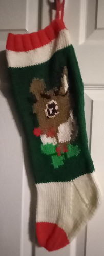 Hand knit christmas stocking - knit,